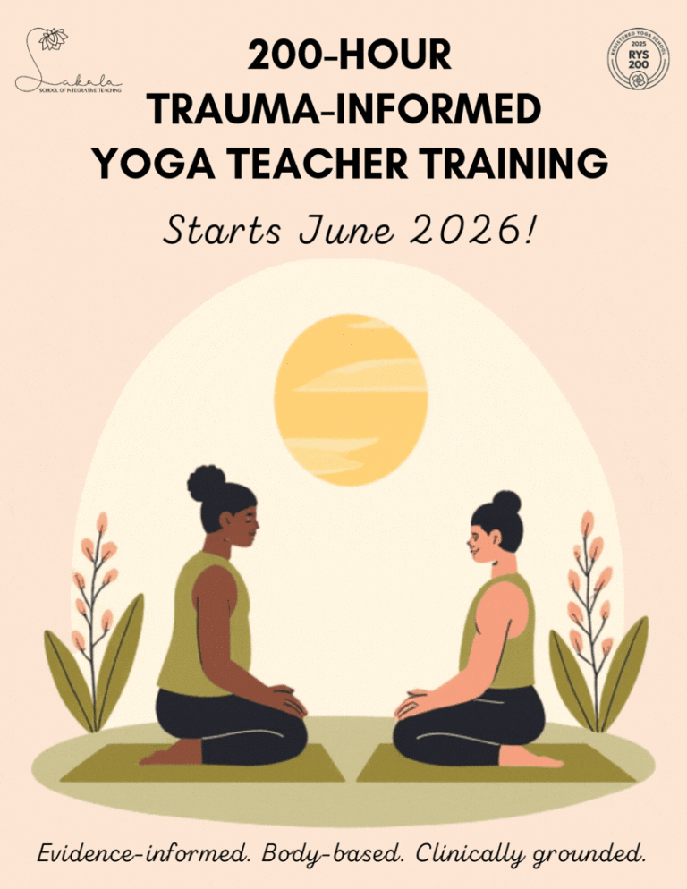 painting of two people kneeling in yoga