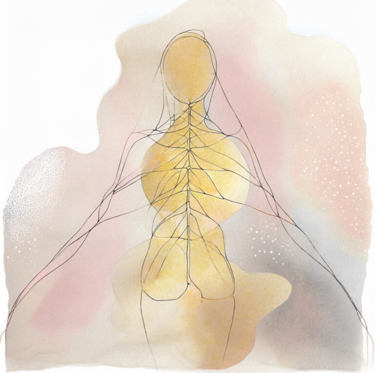 An illustration of a person extending their arms outward
