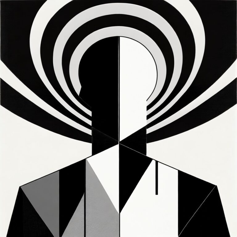 stylized image of a black and white graphic image