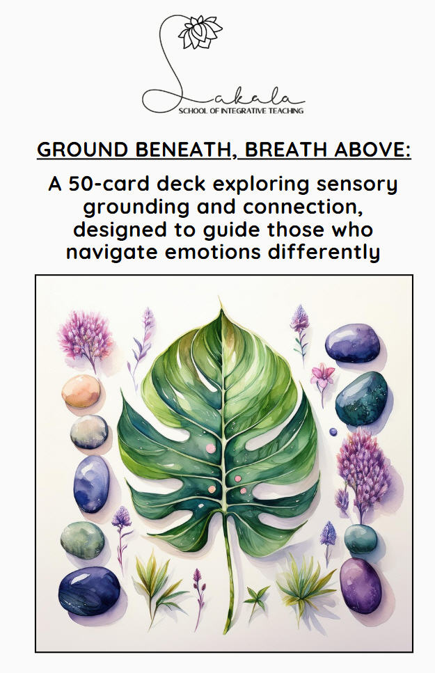 Front cover of ground below card deck, featuring an image of a leaf