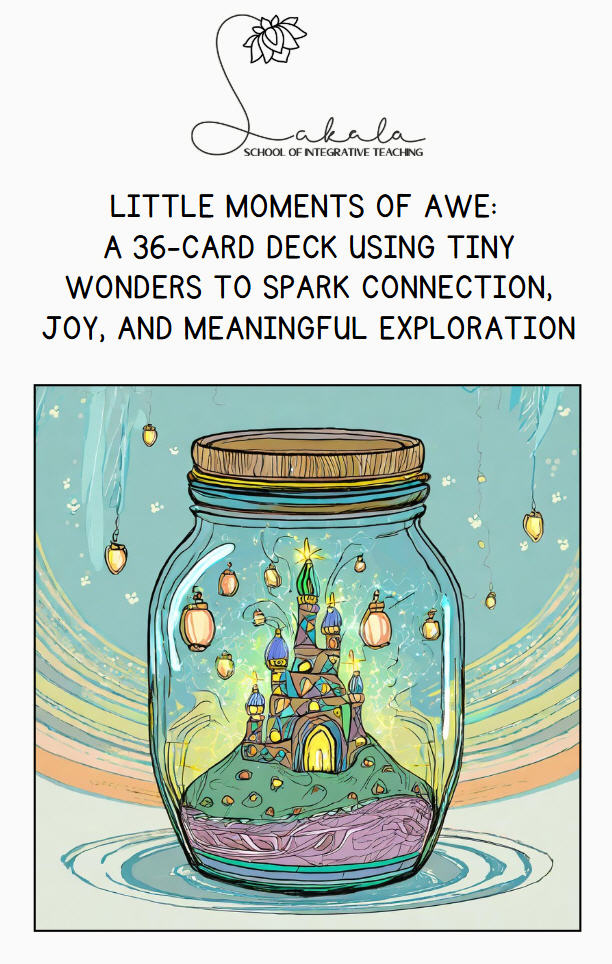 Front cover of child awe card deck, featuring a magic jar