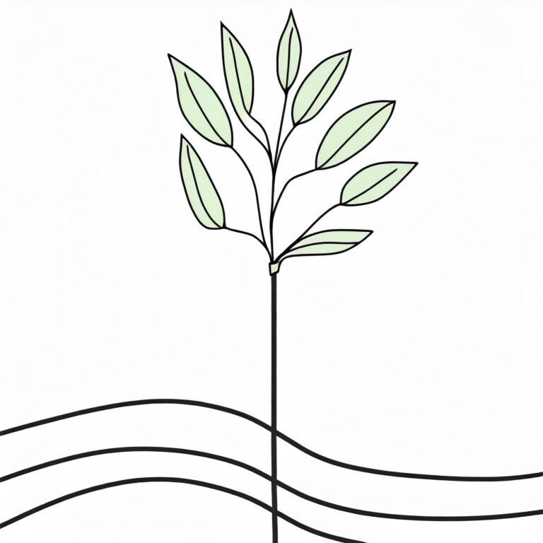 soft drawing of a growing plant